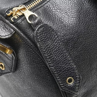 シャネル ココマーク ボストンバッグ ショルダーバッグ 2WAY ブラック キャビアスキン レディース CHANEL 【中古】