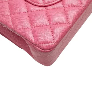 シャネル ココマーク マトラッセ25 ダブルフラップ チェーン ショルダーバッグ ピンク ゴールド金具 キャビアスキン レディース CHANEL 【中古】
