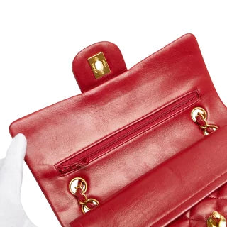 シャネル マトラッセ23 ダブルフラップ ココマーク チェーン ショルダーバッグ レッド ラムスキン レディース CHANEL 【中古】