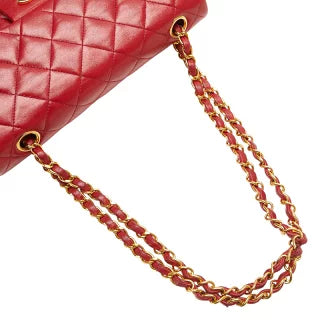 シャネル マトラッセ23 ダブルフラップ ココマーク チェーン ショルダーバッグ レッド ラムスキン レディース CHANEL 【中古】