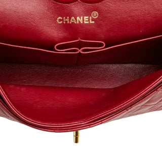 シャネル マトラッセ23 ダブルフラップ ココマーク チェーン ショルダーバッグ レッド ラムスキン レディース CHANEL 【中古】