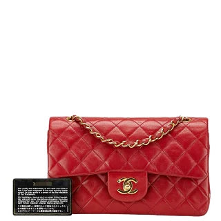 シャネル マトラッセ23 ダブルフラップ ココマーク チェーン ショルダーバッグ レッド ラムスキン レディース CHANEL 【中古】
