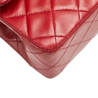 シャネル マトラッセ23 ダブルフラップ ココマーク チェーン ショルダーバッグ レッド ラムスキン レディース CHANEL 【中古】