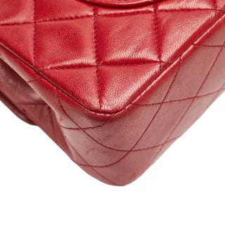 シャネル マトラッセ23 ダブルフラップ ココマーク チェーン ショルダーバッグ レッド ラムスキン レディース CHANEL 【中古】