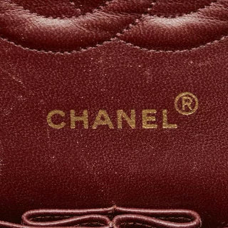 シャネル Vステッチ ダブルフラップ ココマーク チェーン ショルダーバッグ レッド スエード レディース CHANEL 【中古】