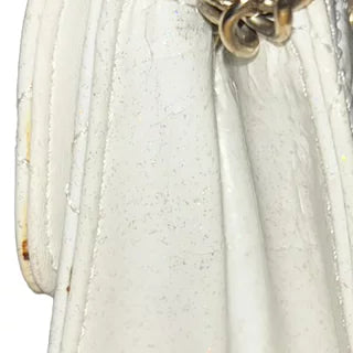 シャネル マトラッセ 長方形 ココマーク チェーン ショルダーバッグ ホワイト エナメル レディース CHANEL 【中古】