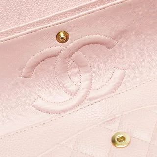 シャネル マトラッセ25 ダブルフラップ ココマーク チェーン ショルダーバッグ ピンク キャビアスキン レディース CHANEL 【中古】