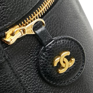 シャネル ココマーク バニティバッグ A01998 ブラック キャビアスキン レディース CHANEL 【中古】