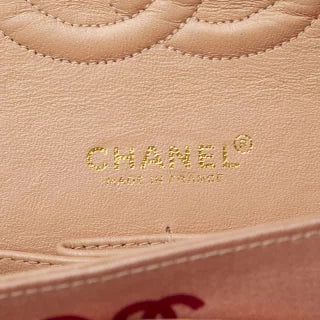 シャネル ココマーク COCOプリント ダブルフラップ チェーン ショルダーバッグ サーモンピンク マルチカラー キャンバス レディース CHANEL 【中古】