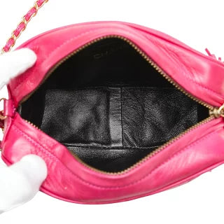シャネル ココマーク マトラッセ タッセル チェーン ショルダーバッグ ピンク ラムスキン レディース CHANEL 【中古】