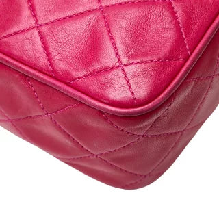 シャネル ココマーク マトラッセ タッセル チェーン ショルダーバッグ ピンク ラムスキン レディース CHANEL 【中古】