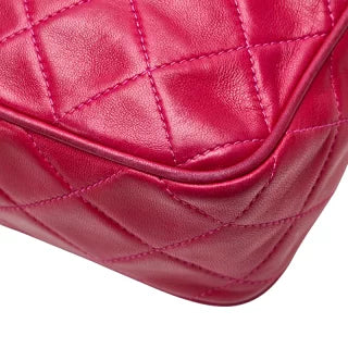 シャネル ココマーク マトラッセ タッセル チェーン ショルダーバッグ ピンク ラムスキン レディース CHANEL 【中古】