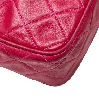 シャネル ココマーク マトラッセ タッセル チェーン ショルダーバッグ ピンク ラムスキン レディース CHANEL 【中古】