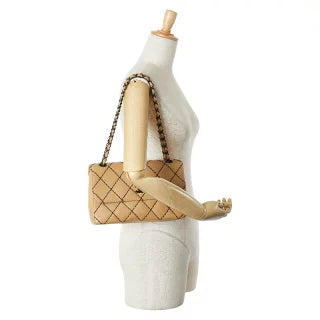 シャネル ココマーク マトラッセ ワイルドステッチ チェーン ショルダーバッグ ベージュ ラムスキン レディース CHANEL 【中古】