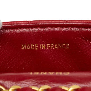 シャネル ココマーク ミニミニマトラッセ チェーン ミニショルダーバッグ A2000 レッド ラムスキン レディース CHANEL 【中古】