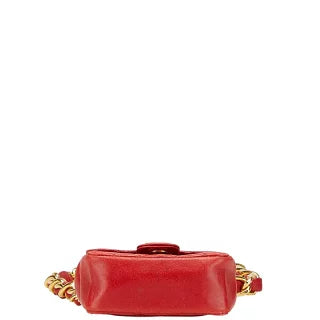 シャネル ココマーク ミニミニマトラッセ チェーン ミニショルダーバッグ A2000 レッド ラムスキン レディース CHANEL 【中古】