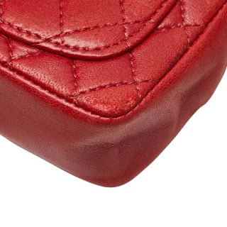 シャネル ココマーク ミニミニマトラッセ チェーン ミニショルダーバッグ A2000 レッド ラムスキン レディース CHANEL 【中古】
