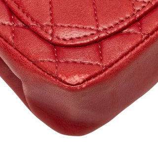 シャネル ココマーク ミニミニマトラッセ チェーン ミニショルダーバッグ A2000 レッド ラムスキン レディース CHANEL 【中古】