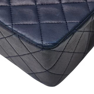 シャネル ココマーク マトラッセ チェーン ショルダーバッグ ネイビー ラムスキン レディース CHANEL 【中古】