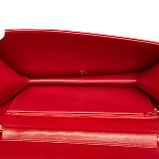 シャネル ココマーク マトラッセ チェーン ショルダーバッグ レッド ラムスキン レディース CHANEL 【中古】