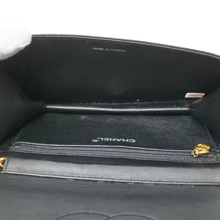 シャネル ココマーク チェーン ショルダーバッグ ブラック リザード レディース CHANEL 【中古】