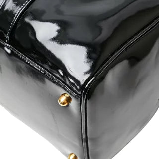 シャネル ココマーク ボストンバッグ ショルダーバッグ 2WAY ブラック パテントレザー レディース CHANEL 【中古】