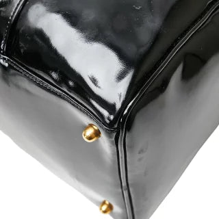 シャネル ココマーク ボストンバッグ ショルダーバッグ 2WAY ブラック パテントレザー レディース CHANEL 【中古】