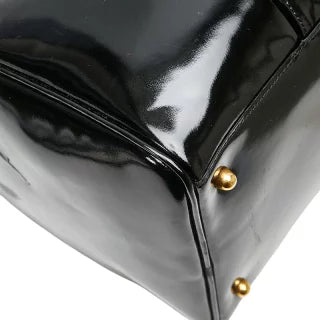 シャネル ココマーク ボストンバッグ ショルダーバッグ 2WAY ブラック パテントレザー レディース CHANEL 【中古】