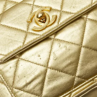 シャネル ココマーク マトラッセ リュック バックパック ゴールド ラムスキン レディース CHANEL 【中古】