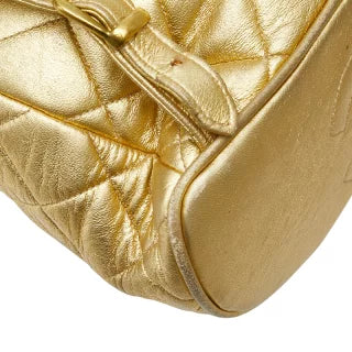 シャネル ココマーク マトラッセ リュック バックパック ゴールド ラムスキン レディース CHANEL 【中古】