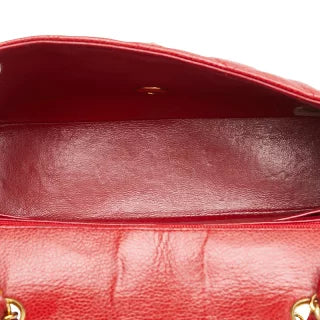 シャネル ダイアナ ココマーク チェーン ショルダーバッグ レッド キャビアスキン レディース CHANEL 【中古】