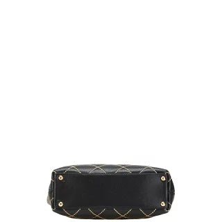 シャネル ワイルドステッチ ココマーク トートバッグ ブラック ラムスキン レディース CHANEL 【中古】
