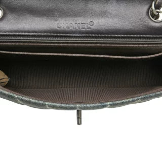 シャネル ココマーク チョコバー チェーン ショルダーバッグ ライトブルー ブラック デニム レザー レディース CHANEL 【中古】
