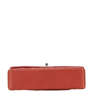 シャネル ココマーク マトラッセ25 ダブルフラップ チェーン ショルダーバッグ レッド キャビアスキン レディース CHANEL 【中古】