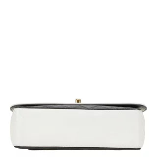 シャネル ココマーク マトラッセ チェーン ショルダーバッグ ブラック ホワイト ラムスキン レディース CHANEL 【中古】
