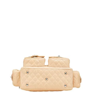 シャネル カンボンライン ショルダーバッグ ハンドバッグ ベージュ ブラック レザー レディース CHANEL 【中古】