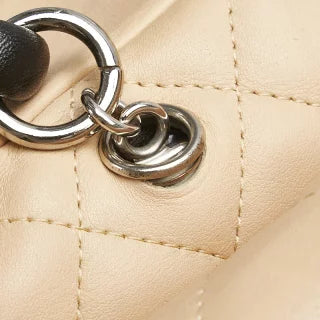 シャネル カンボンライン ショルダーバッグ ハンドバッグ ベージュ ブラック レザー レディース CHANEL 【中古】