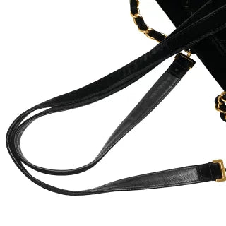 シャネル マトラッセ25 ココマーク チェーン リュック バックパック ブラック ベロア レザー レディース CHANEL 【中古】