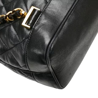 シャネル マトラッセ ココマーク ゴールド金具 チェーン リュック バックパック ブラック ラムスキン レディース CHANEL 【中古】