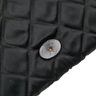 シャネル マトラッセ ラインストーン チェーン ショルダーバッグ ブラック サテン レザー レディース CHANEL 【中古】