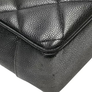 シャネル マトラッセ ココマーク チェーン トートバッグ ワンショルダーバッグ ブラック キャビアスキン レディース CHANEL 【中古】