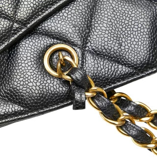 シャネル マトラッセ ココマーク チェーン トートバッグ ワンショルダーバッグ ブラック キャビアスキン レディース CHANEL 【中古】