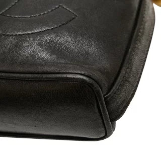 シャネル ココマーク チェーン ショルダーバッグ ブラック ラムスキン レディース CHANEL 【中古】