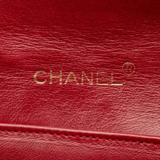 シャネル マトラッセ ココマーク チェーン ショルダーバッグ レッド ラムスキン レディース CHANEL 【中古】