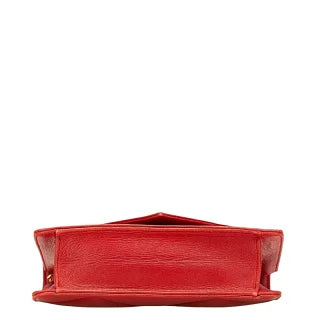 シャネル マトラッセ ココマーク チェーン ショルダーバッグ レッド ラムスキン レディース CHANEL 【中古】