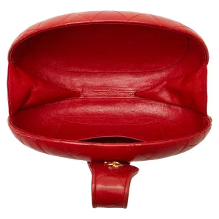 シャネル マトラッセ ココマーク ポーチ レッド ラムスキン レディース CHANEL 【中古】