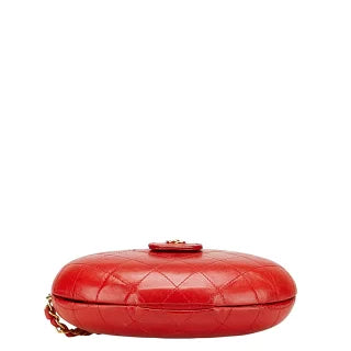 シャネル マトラッセ ココマーク ポーチ レッド ラムスキン レディース CHANEL 【中古】