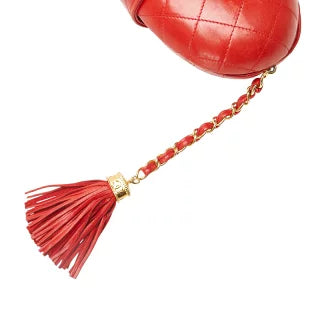 シャネル マトラッセ ココマーク ポーチ レッド ラムスキン レディース CHANEL 【中古】