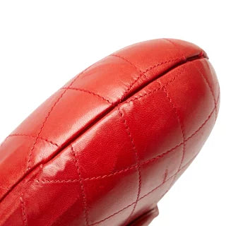 シャネル マトラッセ ココマーク ポーチ レッド ラムスキン レディース CHANEL 【中古】