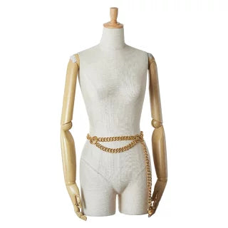 シャネル ヴィンテージ ココマーク チェーンベルト ゴールド メッキ レディース CHANEL 【中古】